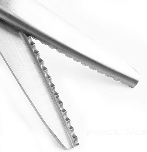 Miniatura 6 de KimDaro Juego de tijeras de pinear, 9.2 pulgadas con mango profesional de acero inoxidable, tijeras de costura en zigzag (dentadas, 0.276 in)