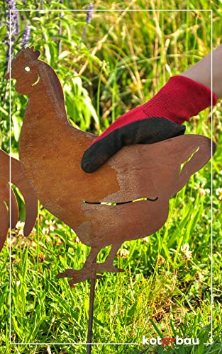 KOTARBAU Garden Decoration Rust Chickens Steel Design Patina Decoration, Black - Image 3