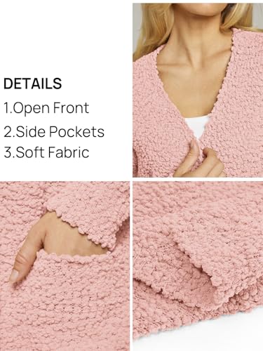 Image of MEROKEETY Women's Long Sleeve Soft Chunky Knit Sweater Open Front Cardigans Outwear Coat