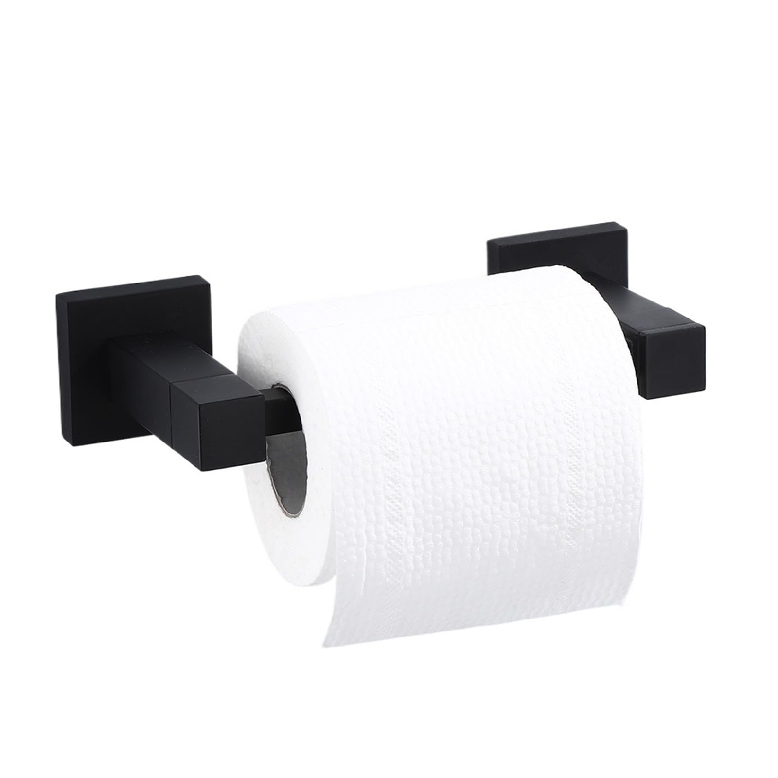 Toilet Roll Holder Wall Mounted Kitchen Paper Towel Holder Toilet Roll Dispenser Cabinet Storage Napkin Rack - Bathroom Organization Tissue Hanger(Black)