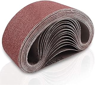 Coceca 3x18 Inch Sanding Belts, 21 Packs Belt Sander Paper Aluminum Oxide Sandpaper (Assorted 3 Each of 40 60 80 120 180 240 320 Grit) for Sander Woodworking