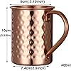 STREET CRAFT Large Pure Copper Mugs Hand Hammered Copper Moscow Mule - View #6