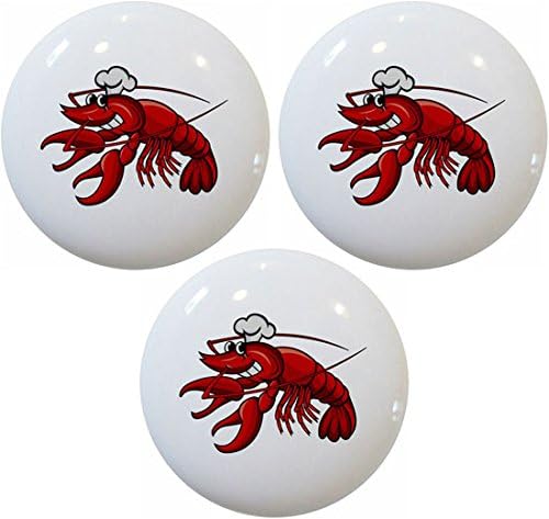 Lobster Chef Ceramic Cabinet Drawer Knobs (Set of 10 Knobs)