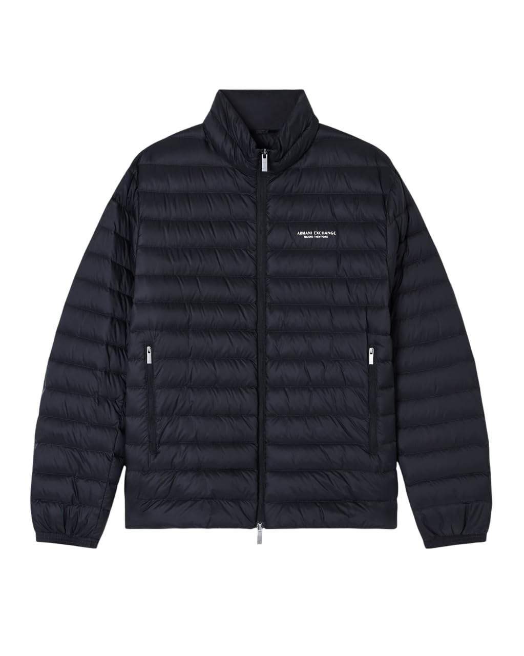 Armani Exchange Men's Essential Light Padding Milano New York Side Logo Jacket, Black, XL, black, XL
