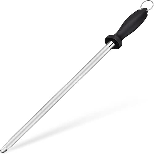 12" Professional Carbon Steel Knife Honing Rod with Hanging Holes