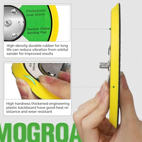 MOGRQAP 6 Zoll Schleifer-Stützteller, Schleifteller 150mm mit 5/16-24 Gewinde Klett Polierteller für Exzenterschleifer, Ersatz Polierteller für Schleifmaschinen Polieren Holz Metall (12,000 RPM)