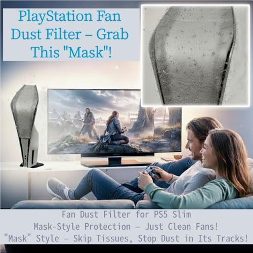 Image of PS5 Slim Dust Protector Kit, Cover + Filter, Made of Static cotton has high-efficiency Breathable, filtration, adsorb dust, Compatible with PS5 Slim Digital & Disc Edition(Not for Horizontal)