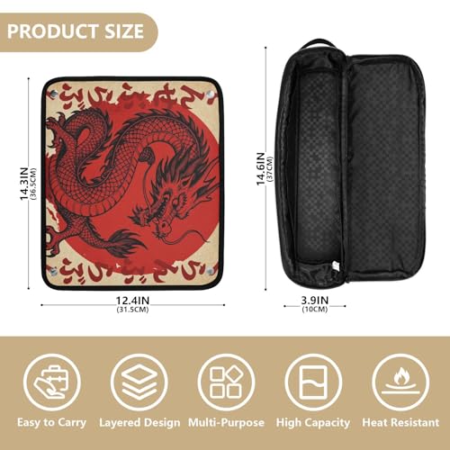 Organizador de herramientas para cabello 2 en 1 con tapete resistente al calor removible, estuche doble para planchas, rizadores y secadores, ideal para viajes miniatura 4