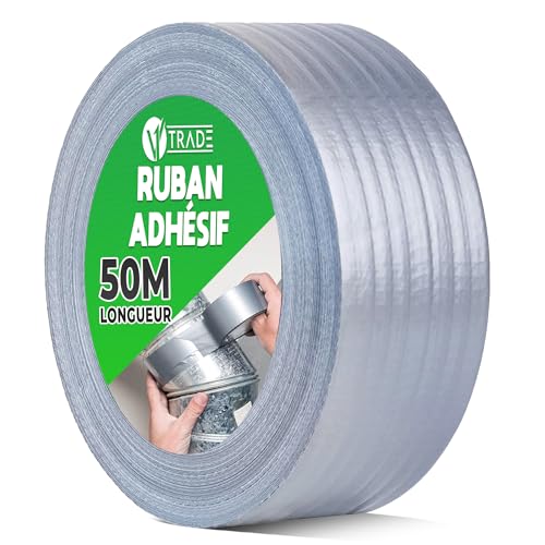 Ruban Adhésif Duct Tape Ultra Résistant – Lot De 4 Rouleaux 48mm X 50m, Imperméable Et Anti-UV, Réparation Solide Sans Résidu Pour Tuyaux, Isolation, Bricolage Extérieur