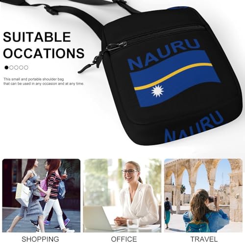 Flag of Nauru Mini Crossbody Bag Anti-Theft Side Shoulder Bags Messenger Bag Unisex4