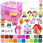 Trousse de perles de la Fuse pour enfants - 11000 Perles de fuse, 20 Couleurs 5mm Set d'artisanat de perles avec boîte de rangement, pegboards, papier à repasser et accessoires, arts et artisanat Set jouets Cadeaux pour les filles & Garçons Anniversaire Noël