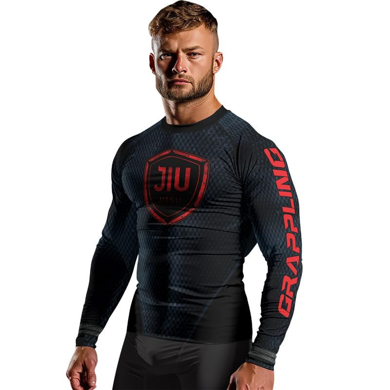 Cyber Jiu Jitsu Rashguard for Men – Long Sleeve Compression Shirt for BJJ, MMA, and No-Gi Grappling4