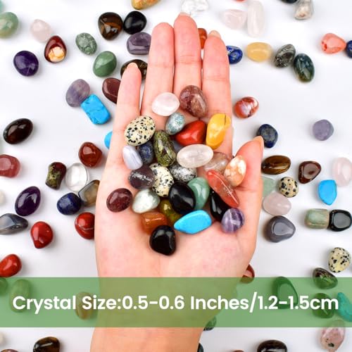 image for SigMntun Polished Multicolor Healing Crystal Stone Set, 72 Pcs, 0.5