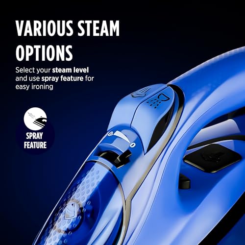 Image of Warmex No knob Automatic Steam Iron 2000W | No Burn Smart Perfect Care Temperature Control, Heavy Duty Steam Iron Press Box for Home Clothes, Auto 3Way Shut Off Sensor | Quick Calc Cleaning Function