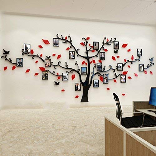 Unitendo 3d Wall Stickers Photo Frames Familytree Wall Decal Easy To Install Apply Diy Photo Gallery Frame Decor Sticker Home Art Decor Red Black Wantitall