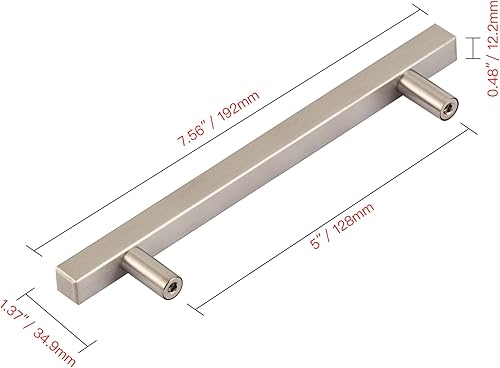 Miniatura 6 de Utopia Alley Oslo - Tirador decorativo para armarios y cajones, acabado de níquel cepillado, manija de metal para cajones, 5.0 pulgadas de centro a