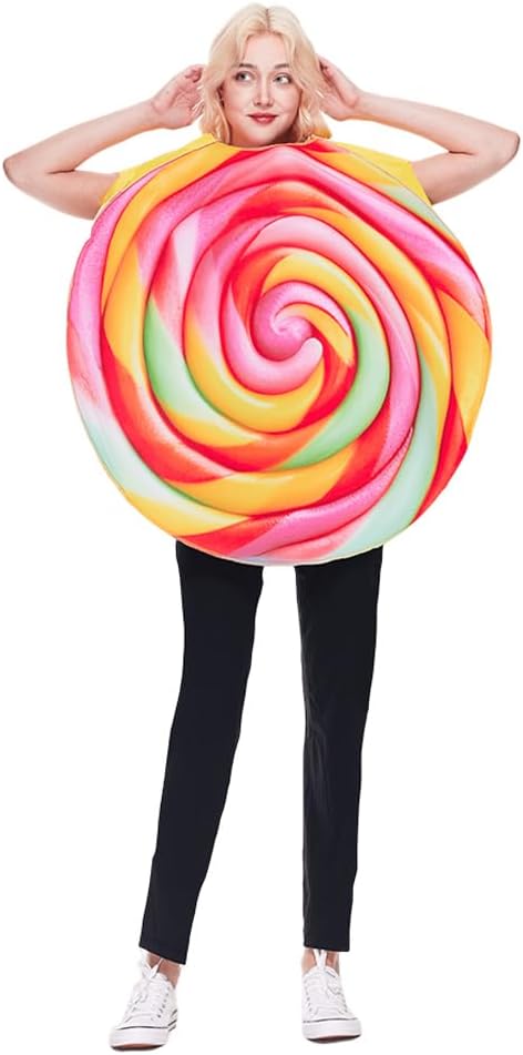EraSpooky Adult Lollipop Costume Halloween Rainbow Candy Outfits for Men and Women - Image 3