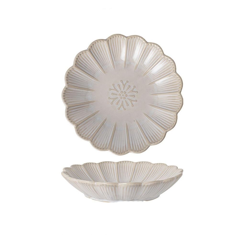 GFHTRELY Dinner Tray Retro Ceramic Deep Plate Household Soup Plate Barbecue Plate Modern Simple Dessert Plate Side Dish Plate Dinner Plate(B)
