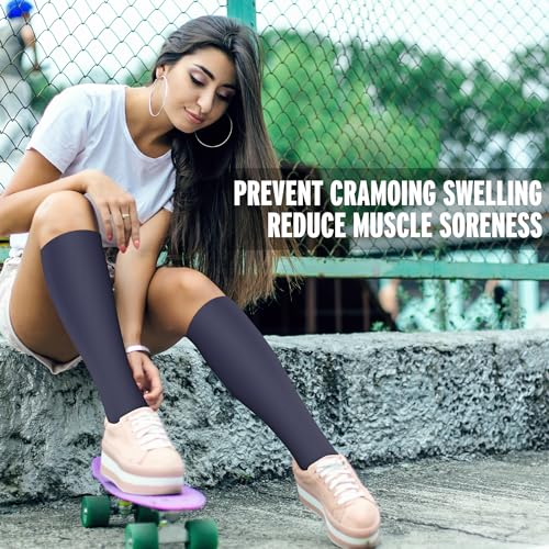 Image of 3 Pairs Compression Socks for Women & Men 15-20 mmHg- Best Support for Nurses, Running, Hiking, Recovery & Flight Socks