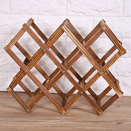 Soporte de vino de madera para 10 botellas plegable miniatura 6
