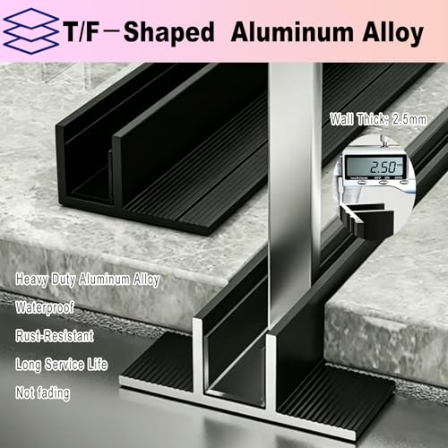 Riel oculto de aluminio anodizado para paneles de vidrio de alta resistencia 7