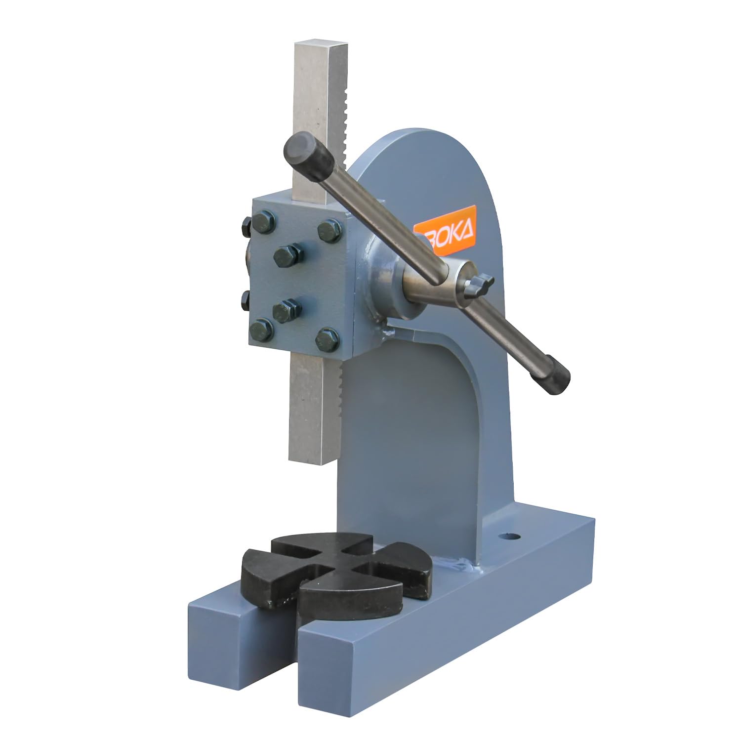 Spremiagrumi, pressa a cremagliera, piastra di base regolabile in 4 posizioni, 2 tonnellate in ghisa, altezza 180 mm, pressa ad alta potenza