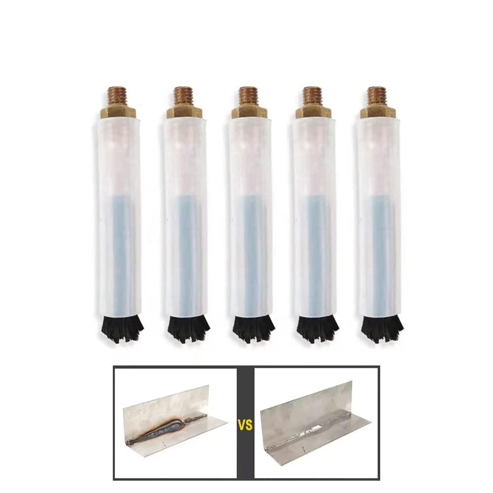 Weld Bead Cleaning Brush M8 5PCS, Copper Head Weld Brush for Welding Bead Seam Polishing Machine - Weld Cleaning Accessories