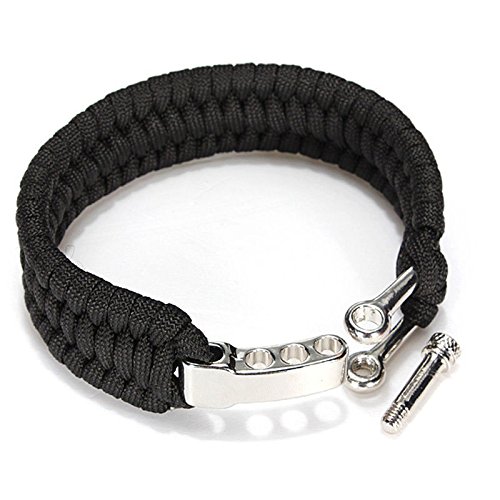 SagaSave Pulseira de corda de sobrevivência Paracord com fivela de aço inoxidável de 3 tamanhos ajus