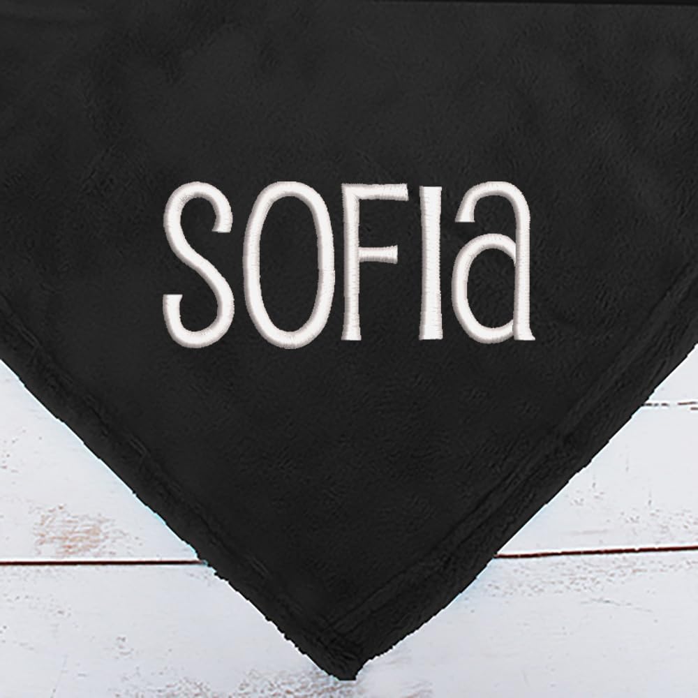 Threadart Personalized Blanket Embroidered Name Super Soft Ultra Plush Fleece Throw 50"x60" Custom Embroidery Included Perfect for Gifts Black