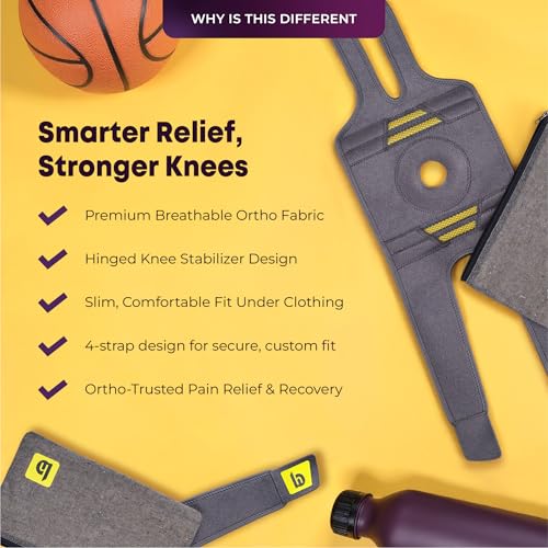 Image of betterhood Premium 4-Strap Knee Brace with Stabilizers | Open Patella Knee Support | Knee Cap Support for Arthritis, Joint Pain & Post-Surgery Recovery | Adjustable, Anti-Slip (Pack of 2)
