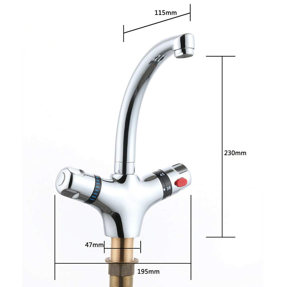 Grifo de baño termostato, grifo de latón para lavabo, grifo lavadero