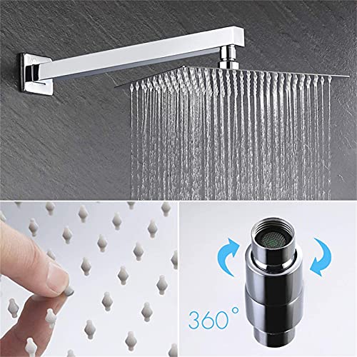 Ensemble complet de douche en argent brossé avec mitigeur haute précision