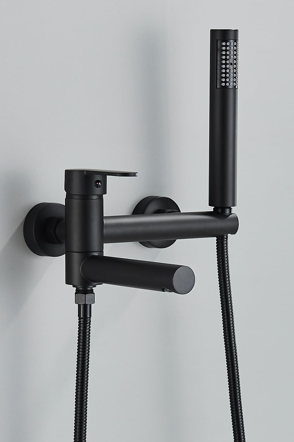Ari Juego de grifos de baño de tubo delgado con grifo de lavabo, grifo bidé y válvula de desagüe Click-Clack de latón y válvula de cerámica, juego de 4 piezas (montaje en pared)