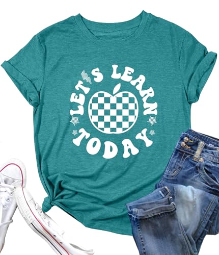 LAZYCHILD Teacher Shirts for Women: Teacher T-Shirt Teacher Gifts Tees Tops