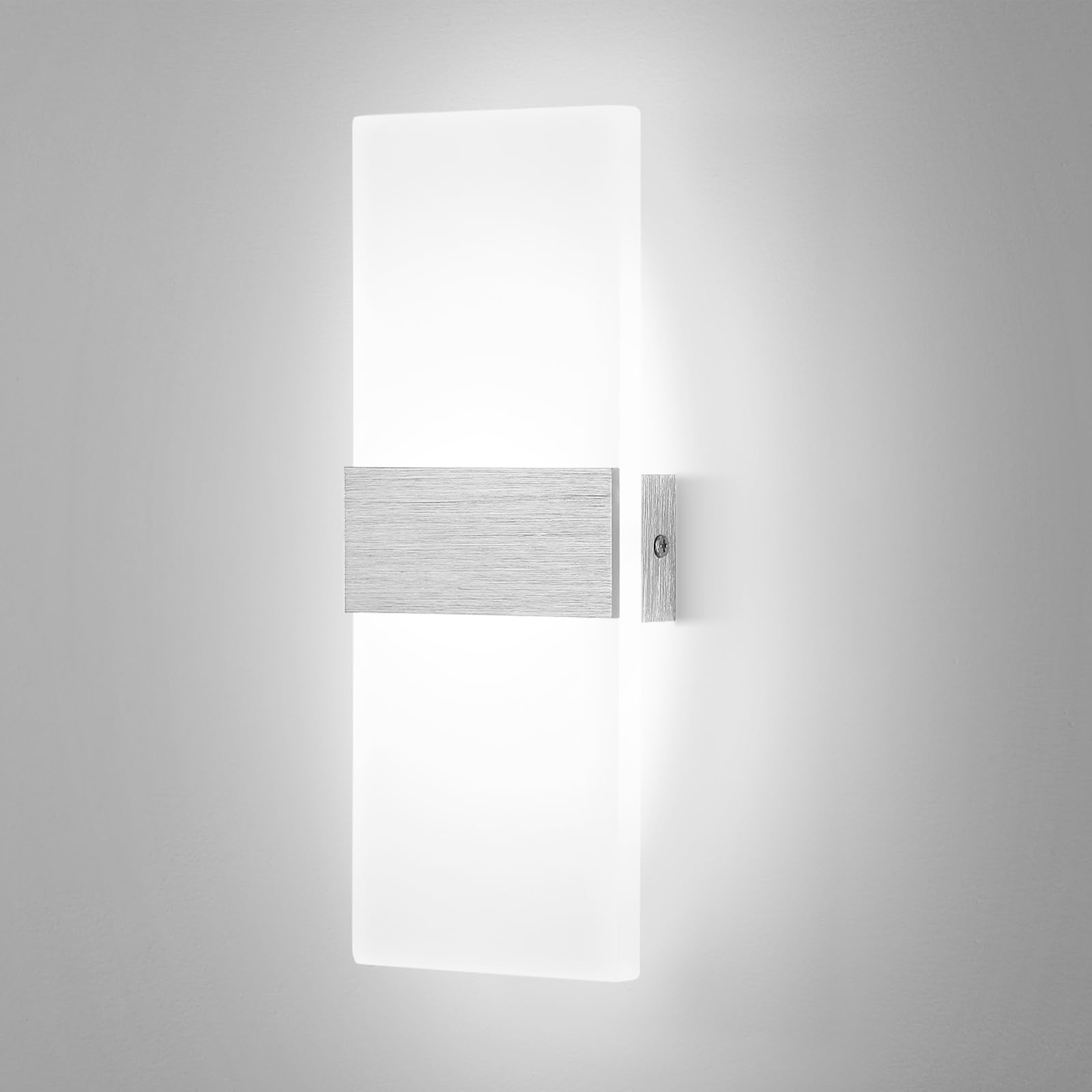 12W Aplique de Pared Interior, Lámparas de Pared LED Modernas, Hacia Arriba Hacia Abajo Iluminación de Pared para el Dormitorio Pasillo Sala de Estar Escaleras (Blanco Frío)