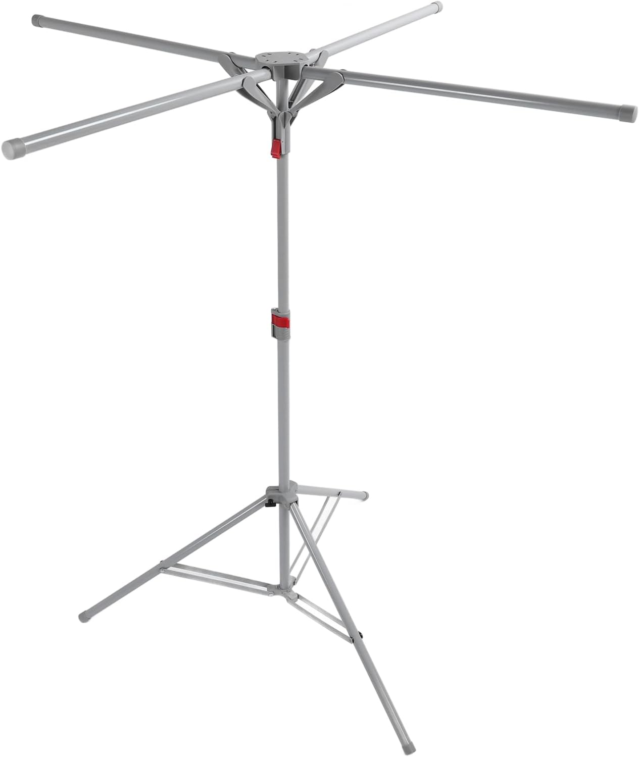 Clothes Drying Rack, Carbon Steel ABS Stable Anti Topple Tripod Laundry Drying Rack, Foldable with Large Capacity Foldable Design for Indoor Outdoor Home RV Hotel Beach (Grey)