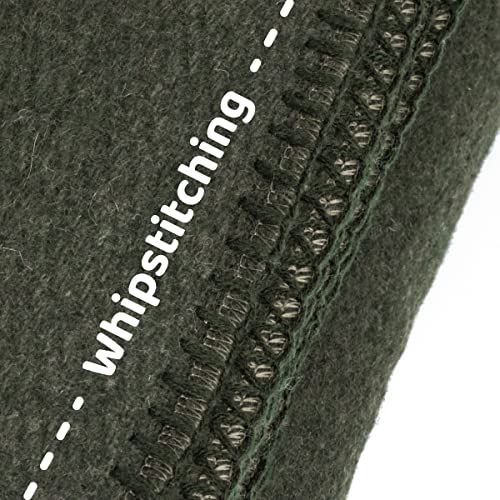 Woolly Mammoth Merino Wool Blanket - Large 66" X 90", 4Lbs Camp Blanket | Throw For The Cabin, Cold Weather, Emergency, Dog Camping Gear, Hiking, Survival, Army, Outside, Outdoors – Hunter Green #TOP4