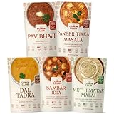 The Cumin Club Variety Pack | 5 Authentic Indian Meals | Ready in 5 Minutes, Just Add Water | All-Natural, No Preservatives | Vegetarian-Friendly