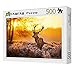 FAWFAW Puzzle 500 Piezas, Puesta De Sol del Bosque De Caza De Ciervos, 1500/1000/500/300 Piezas, Grandes Ilustraciones del Juego De Rompecabezas