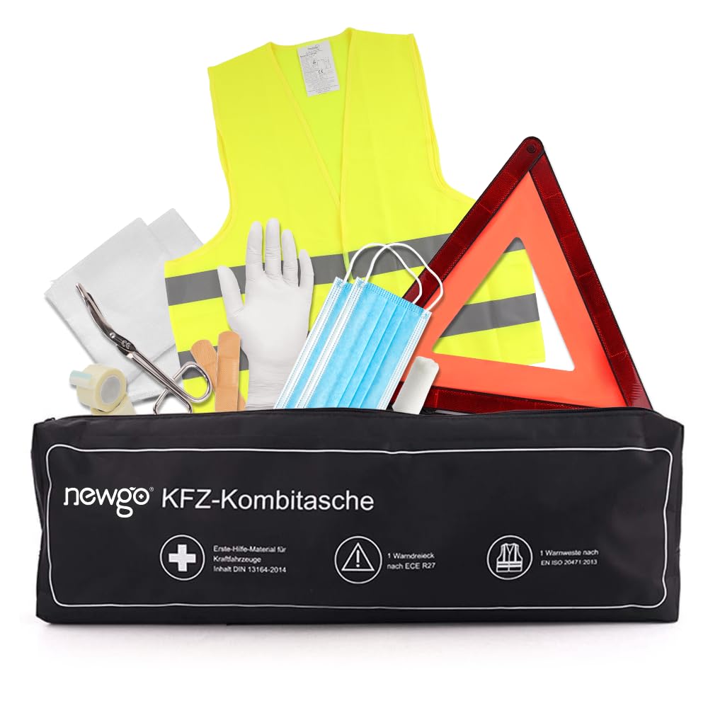 Kit Pronto Soccorso Auto Rau | Con Gilet E Triangolo, Rosso, Conforme DIN 13164 - Foto 11