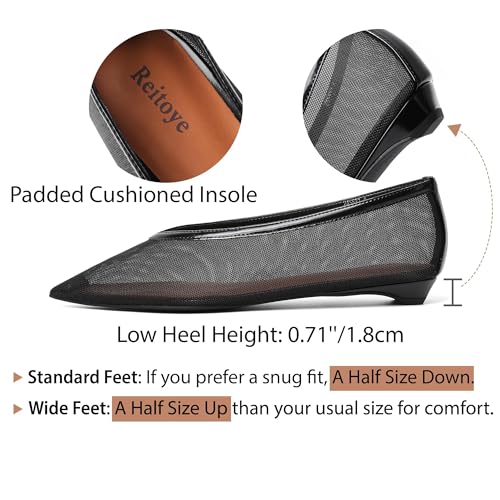 Image of Reitoye Flats for Womens Closed Pointed Toe Ballet Flat Comfortable Dressy Work Slip On Casual Shoes Womens Flats