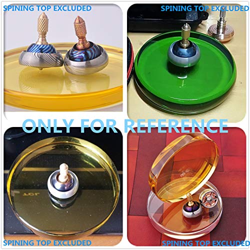 Joytech 3.93'' (100mm) Diameter Spinning Top Base K9 Crystal Glass Concave Mirror, Great High End Transparent Surface Double Concave Top Accessory DZ04 - Thumbnail 5