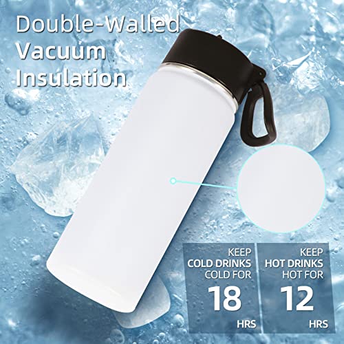 Volhoply 530ml 18oz Kids Insulated Water Bottle, Stainless Steel Water Bottles with Straw Lid - Image 2