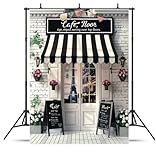 5x7 feet Paris Cafe Birthday Party Photo Backdrop Bakery Buffet Decorative Photography Backdrop Panel Vinyl Banner