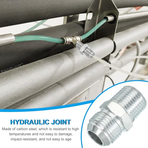 Image of PATIKIL Pipe Adapter Connector 7 /8 inch Male 74 Flare JIC x 1 /2 inch Male R Pipe Fitting Oil Feed Restrictor Fitting Hydraulic Connector for Oil Steam Water Pipelines System