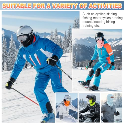 TAGVO Pasamontañas de Invierno Térmico Deportes Unisex, pasamontañas de Lana de Elástico Transpirable, Gorro Máscara de Esquí Bici Snowboard Ciclismo Balaclava Full Face Mask para Hombres y Mujeres - imagen 7