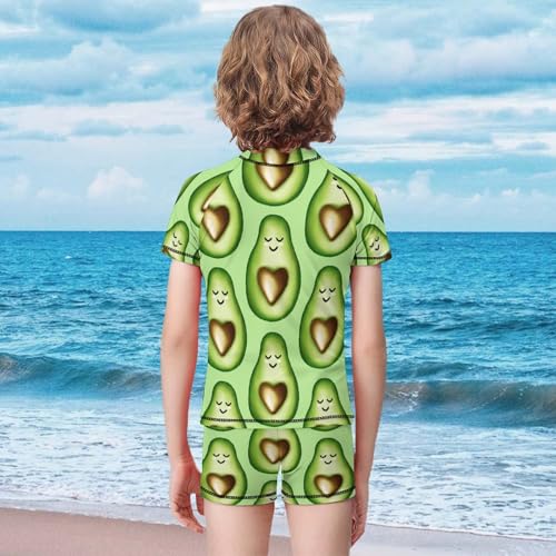 Cute Cartoon AvocadoChildren's Swimsuits Boys Two Piece Suit9-11Y（140cm）2