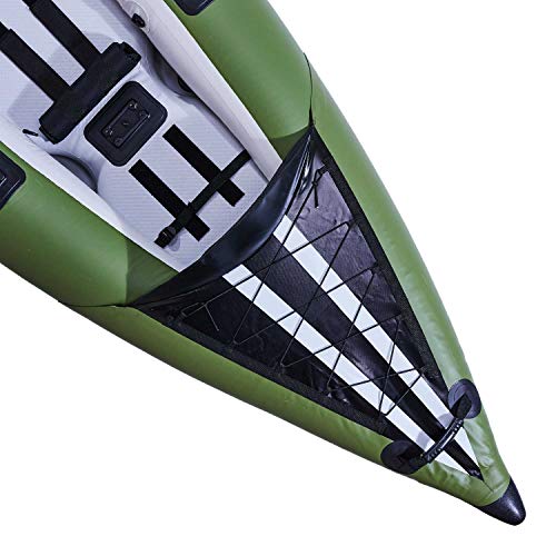 Elkton Outdoors Steelhead Inflatable Fishing Kayak - One-Person Angler Blow Up Kayak, Includes Paddle, Seat, Hard Mounting Points, Bungee Storage, Rigid Dropstitch Floor And Spray Guard #TOP5