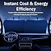 Automatic Retractable Car Sunshade, 2025 New Retractable Sun Shade for Car, Cars Windshield Sun Shade– UV & Heat Blocker for Various Models (Plastic Model-50 * 40