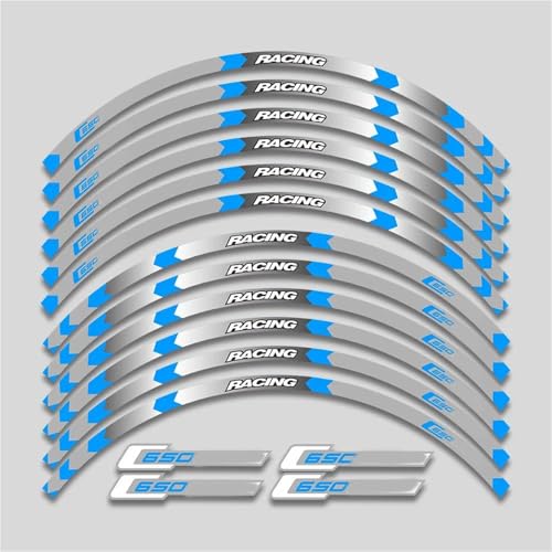 Accessoires moto réfléchissants bleu clair liseré intérieur de roue BMW C650sport